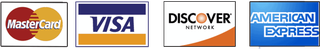 Visa, Mastercard, American Express, Discover